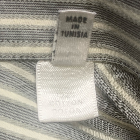 Armani Collezioni Button Up Shirt Mens XXL Grey Striped Casual Preppy (0696) - Picture 6 of 6